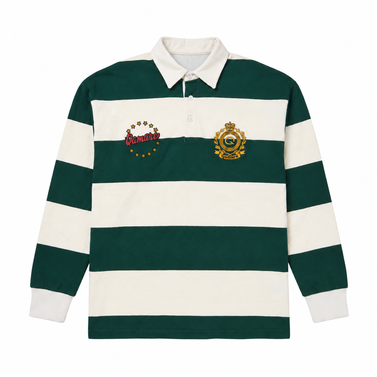 Qamare Green Thermal Lined Rugby Polo