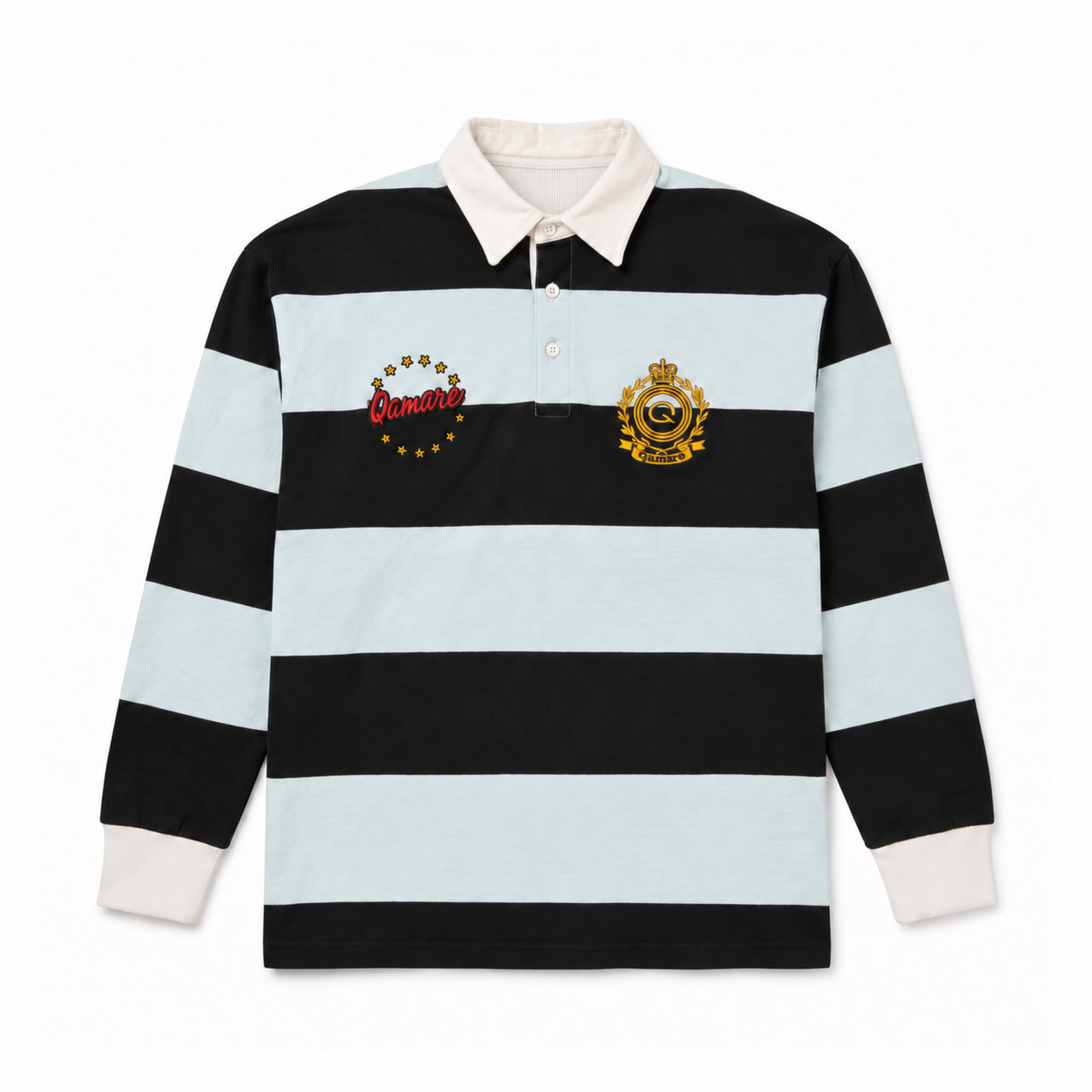 Qamare Blue Thermal Lined Rugby Polo