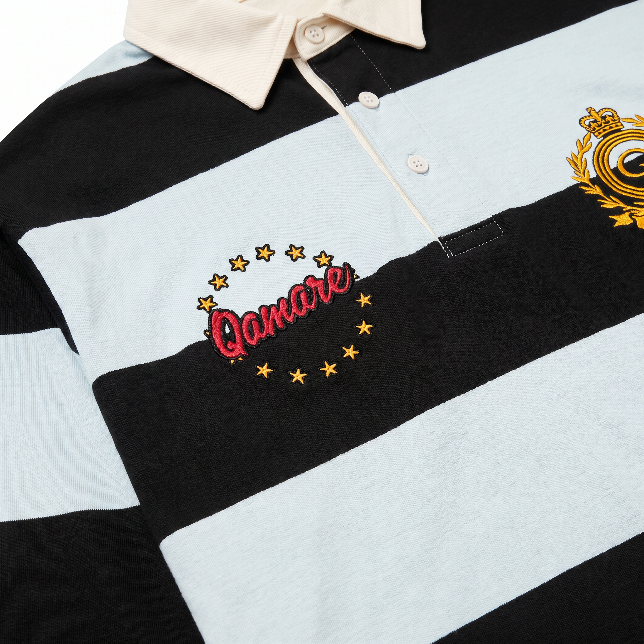 Qamare Blue Thermal Lined Rugby Polo